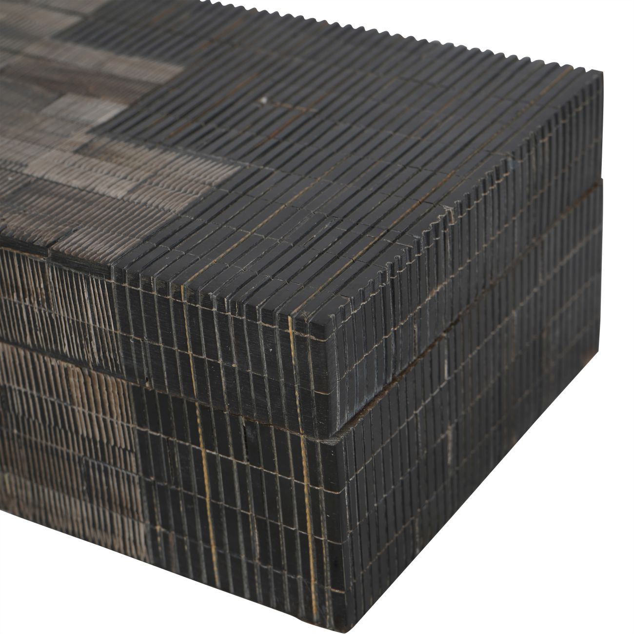 Rustic Grey & Black Buffalo Horn Storage Box Small
